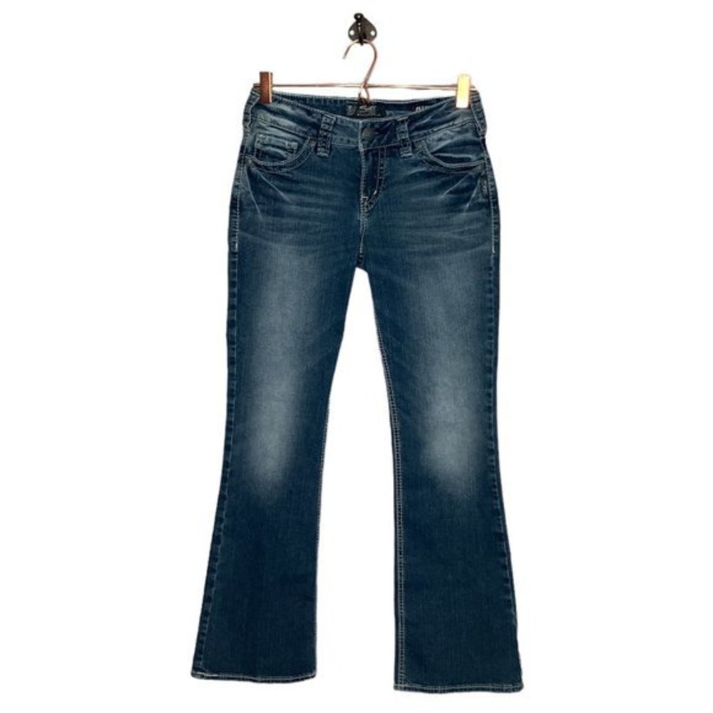 Silver Jeans 28 X 31 Suki Mid Boot Dark Wash Fluid Stretch Denim Bootcut Jeans